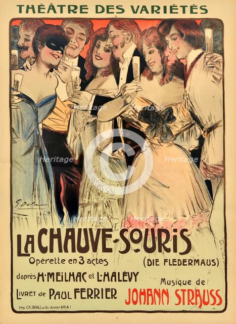 Poster for the operetta Die Fledermaus (The Flittermouse or The Revenge of the Bat) by Johann Straus Creator: Dola (Edmond Vernier), Georges (1872-1950).