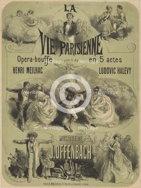 Poster for the operetta La vie parisienne (Parisian life) by Jacques Offenbach, 1866. Creator: Chéret, Jules (1836-1932).