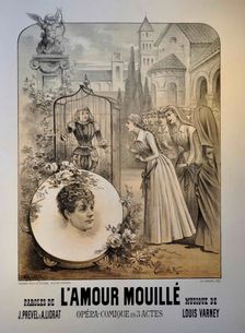 Poster for the Operetta L'amour mouillé by Louis Varney, 1887