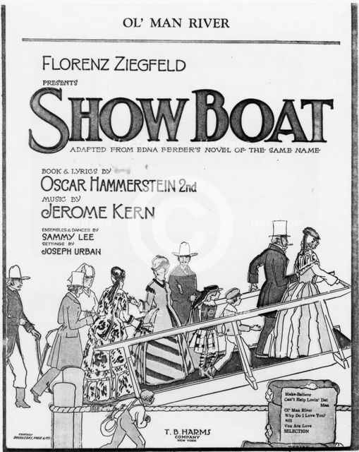 Poster for the musical 'Showboat', opened 1927. Creator: Unknown.