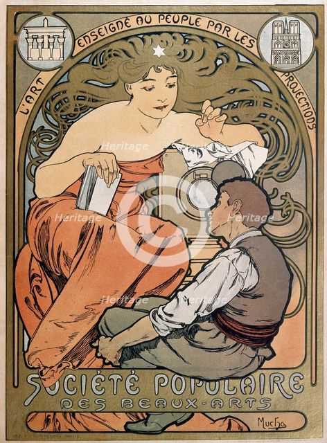 Poster for the Societe Populaire des Beaux Arts, 1897.  Artist: Alphonse Mucha