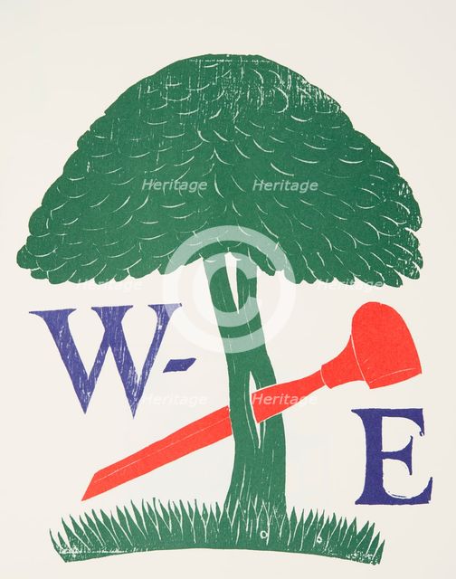 Poster for the Society of Wood Engravers, 1920, (wood engraving).