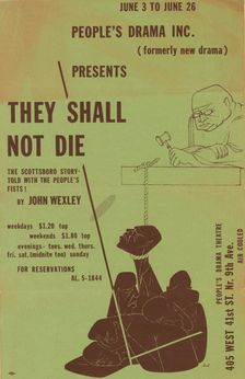 Poster for the stage production They Shall Not Die, c1949. Creator: Amalgamated Lithographers of America