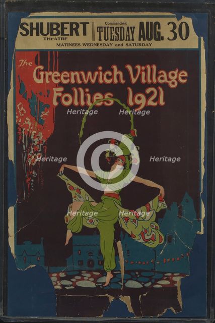 Poster for the stage revue Greenwich Village Follies 1921., 1921. Creator: Unknown.