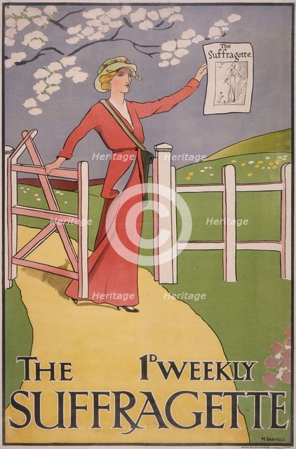 Poster for "The Suffragette" newspaper, c1910-c1915. Creator: M Bartels.