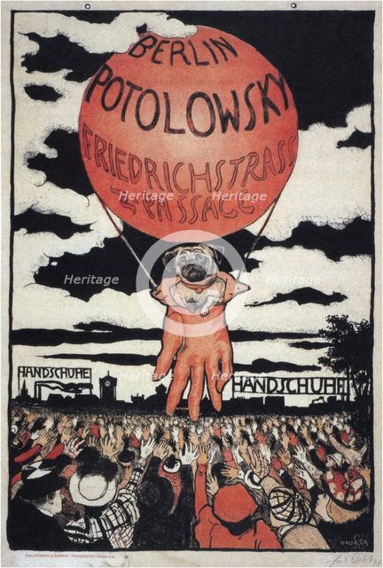 Poster for the Potolowsky Glove Manufacturer, 1897. Artist: Orlik, Emil (1870–1932)