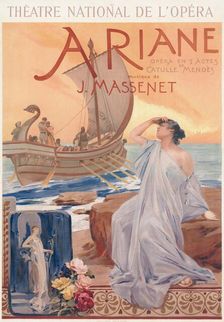 Poster for the premiere of the Opera Ariane by Jules Massenet , 1906. Creator: Maignan, Albert Pierre-René (1845-1908)