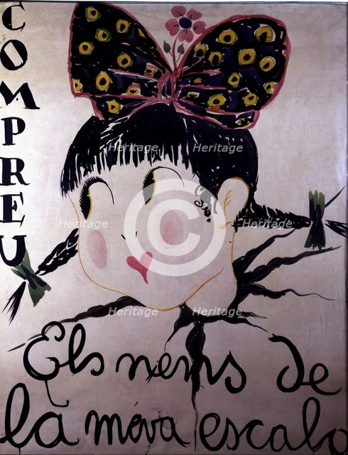 Poster for the promotion of the book of J. Salvat-Papasseit 'Els nens de la meva escala' (Childre…