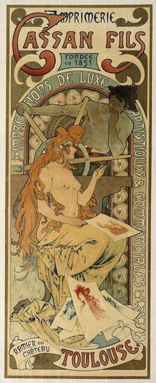 Poster for the Toulouse printing house Cassan Fils, 1897. Artist: Alphonse Mucha
