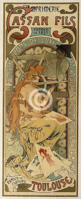 Poster for the Toulouse printing house Cassan Fils, 1897.  Artist: Alphonse Mucha