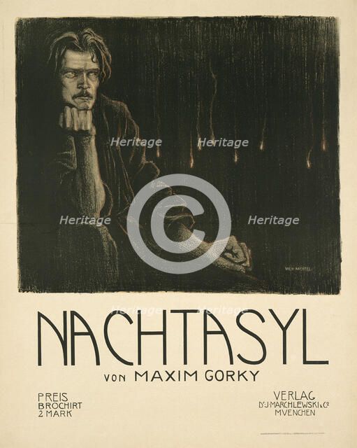 Poster for the theatre play The Lower Depths by M. Gorky, c. 1903. Artist: Wachtel, Wilhelm (1875-1942)