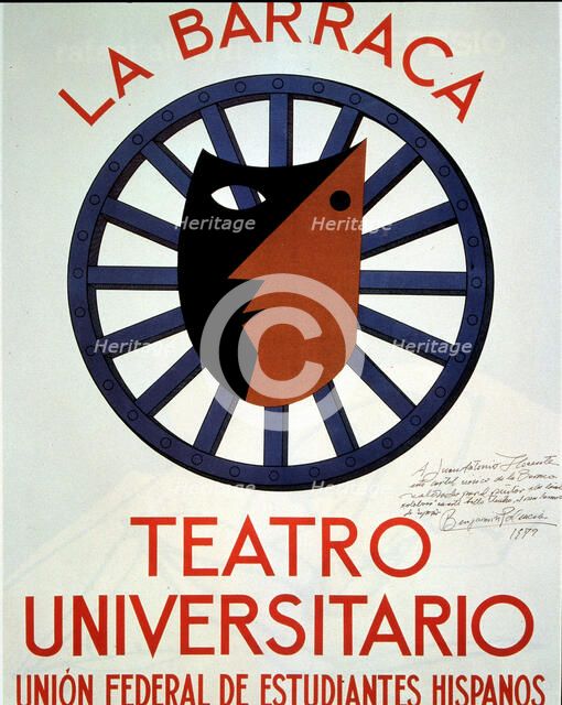 Poster for the University theater company' 'La Barraca', 'directed by Federico Garcia Lorca'.