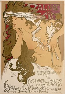 Poster for the XXth Exposition in the Salon des Cent, Paris, France, 1896. Artist: Alphonse Mucha
