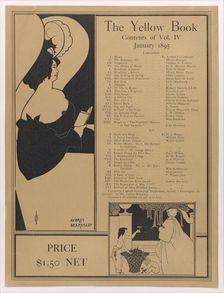 Poster for The Yellow Book, Volume IV, January 1895. Creator: Aubrey Beardsley