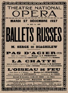 Poster for Ballets Russes, Théâtre National Opéra , 1927. Creator: Historic Object