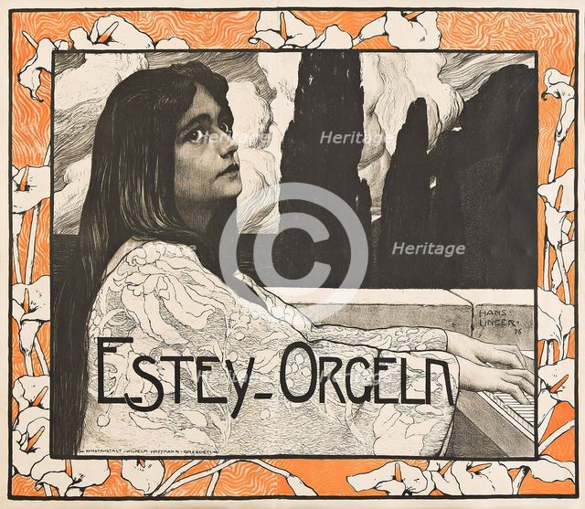 Poster for Estey Orgeln, 1896. Creator: Hans Unger.