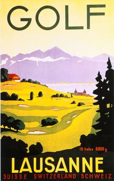 Poster for golfing resort in Lausanne, Switzerland, c1920s. Creator: Unknown