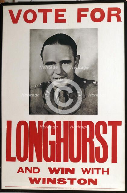 Poster for Henry Longhurst, elected Member of Parliament, c1943. Artist: Unknown