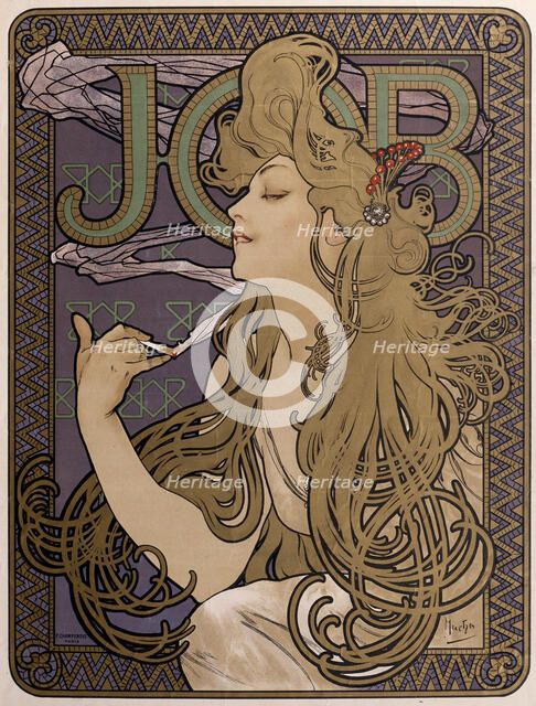 Poster for 'Job' tissue paper, 1897. Artist: Alphonse Mucha