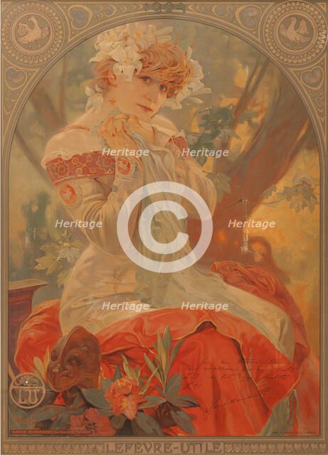 Poster for Lefèvre-Utile. Sarah Bernhardt in the role of Melissinde in La Princesse Lointaine by E