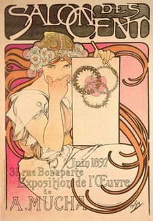 Poster for Salon des Cent. Alphonse Mucha Exhibition , 1897