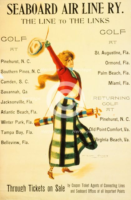 Poster for 'Seaboard Air Line Ry, The Line to the Links', American, c1905. Creator: Unknown.
