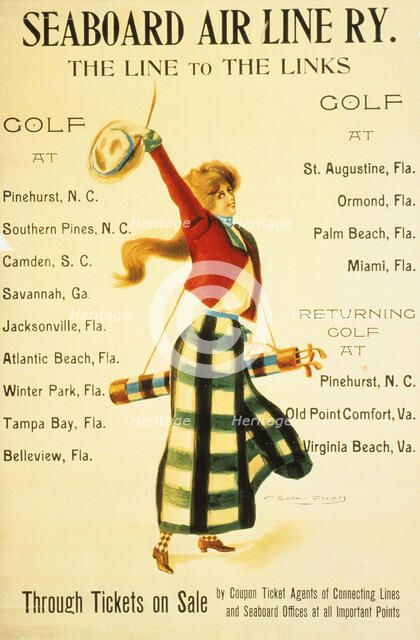 Poster for 'Seaboard Air Line Ry, The Line to the Links', American, c1905. Artist: Unknown