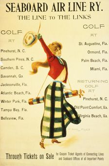 Poster for Seaboard Air Line Ry, The Line to the Links American, c1905
