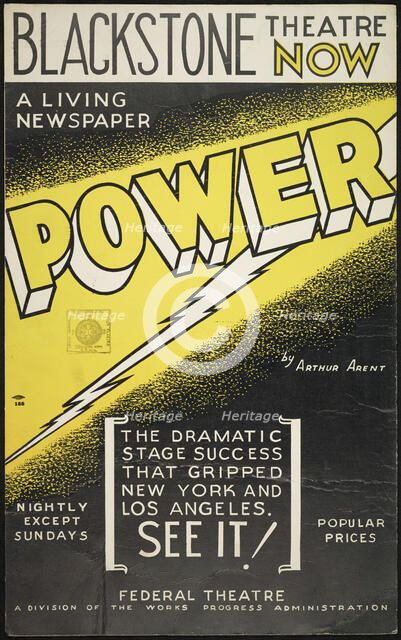 Poster from Chicago production of Power, 1938.  Creator: Unknown.