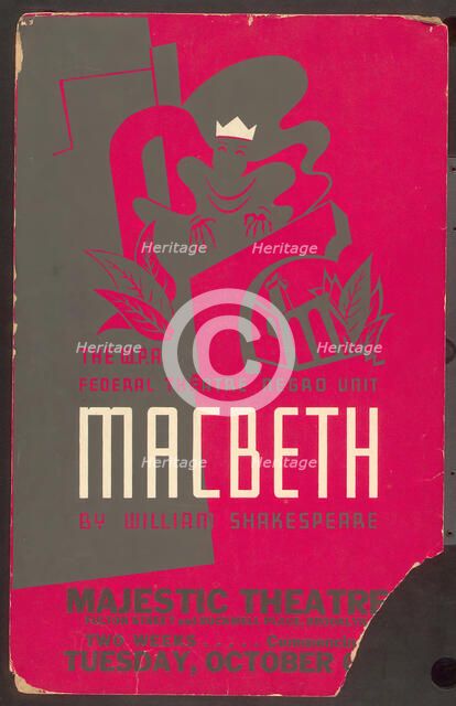 Poster from Brooklyn production of Macbeth (Majestic Theater), [193-] . Creator: Unknown.
