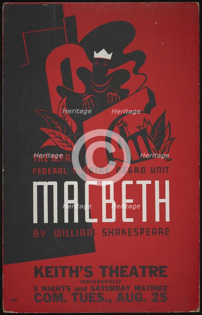 Poster from Indianapolis production of Macbeth (Keith's Theater), [193-] .  Creator: Unknown.