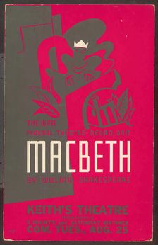 Poster from Indianapolis production of Macbeth (Keith's Theater), [193-] . Creator: Unknown