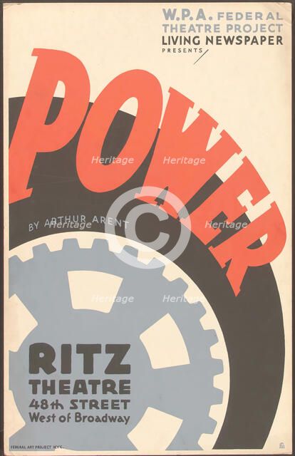 Poster from New York production of Power (Ritz Theatre), [1937] . Creator: Unknown.