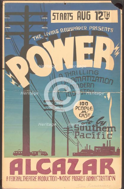 Poster from San Francisco production of Power (Alcazar), [193-]. Creator: Unknown.