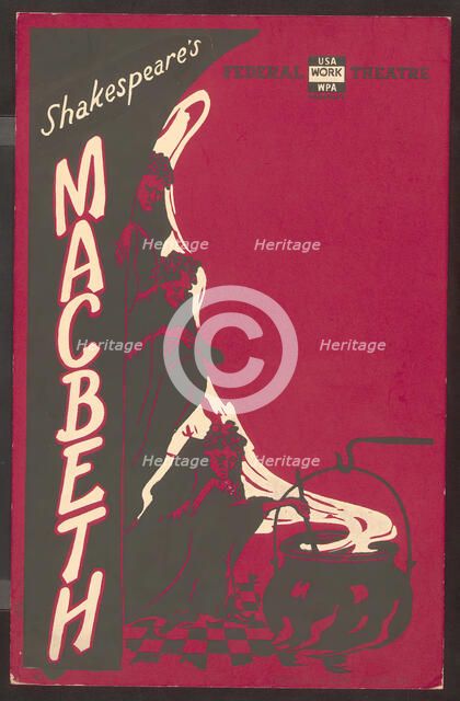 Poster from production of Shakespeare's Macbeth (no theater listed), [193-] . Creator: Unknown.