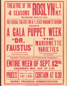 Poster from Roslyn production of Power (Roslyn, NY), [1930s] . Creator: Unknown