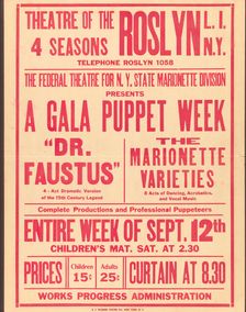 Poster from Roslyn production of Power (Roslyn, NY), [1930s] . Creator: Unknown