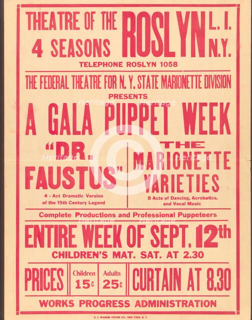 Poster from Roslyn production of Power (Roslyn, NY), [1930s] . Creator: Unknown.