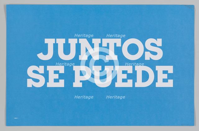Poster from Women's March on Washington reading "Juntos se puede", 2017. Creator: Unknown.