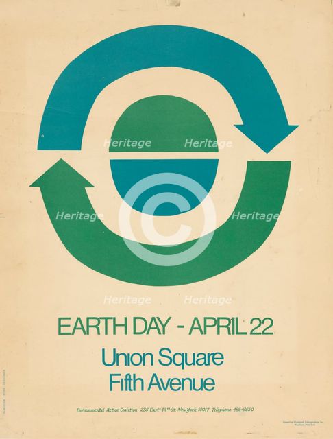 Poster from the first Earth Day, 1970. Creator: Environmental Action Coalition.