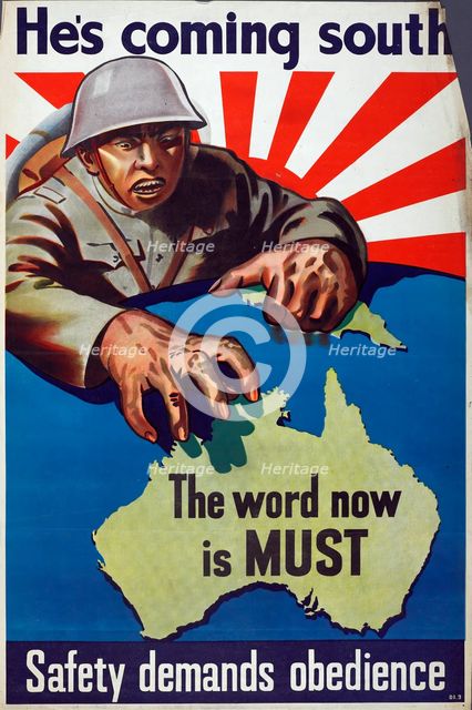 Poster, 'He's Coming South', 1942. Creator: Department of Information.