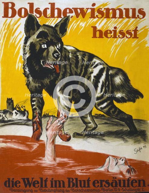 Poster issued by the Association to Fight against Bolshevism, 1919. 