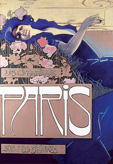 Poster The Paris cigarettes are the best modernist drawing by A. Villa in Milan, color lithogra…