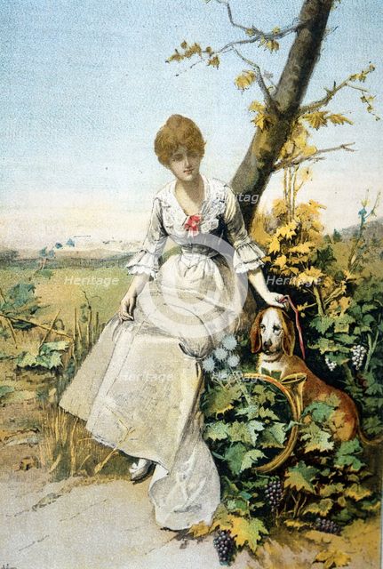 Poster with 'Allegory of Autumn', 1889. Creator: Picolo.