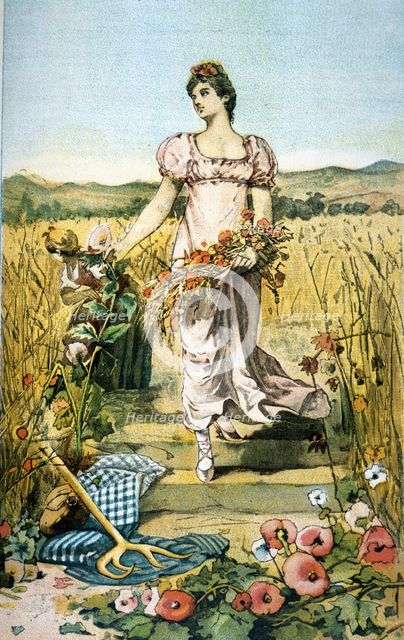 Poster with 'Allegory of Summer', 1889. Creator: Mendez Bringas, Narciso (1866-1933).