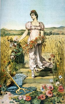 Poster with Allegory of Summer 1889. Creator: Mendez Bringas, Narciso (1866-1933)
