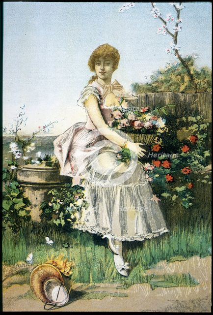 Poster with 'Allegory to Spring', 1889. Creator: Picolo.