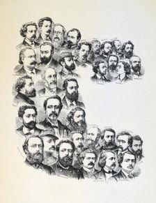 Poster with portraits of the Communards, Paris Commune, 1871. Artist: Anon