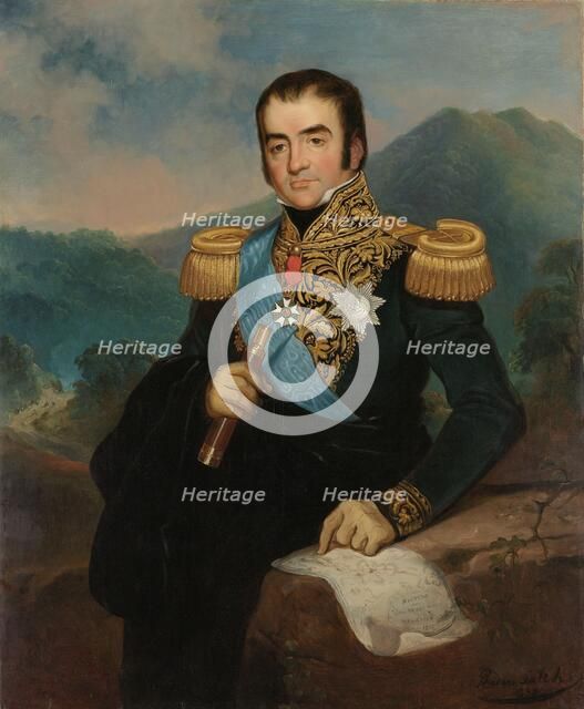 Posthumous Portrait of Herman Willem Daendels, Governor-General of the Dutch East Indies, 1838. Creator: Raden Saleh.