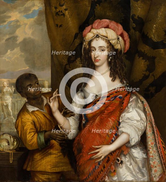 Posthumous Portrait of Mary I Stuart (1631- 1660) with a Servant. Creator: Adriaen Hanneman.